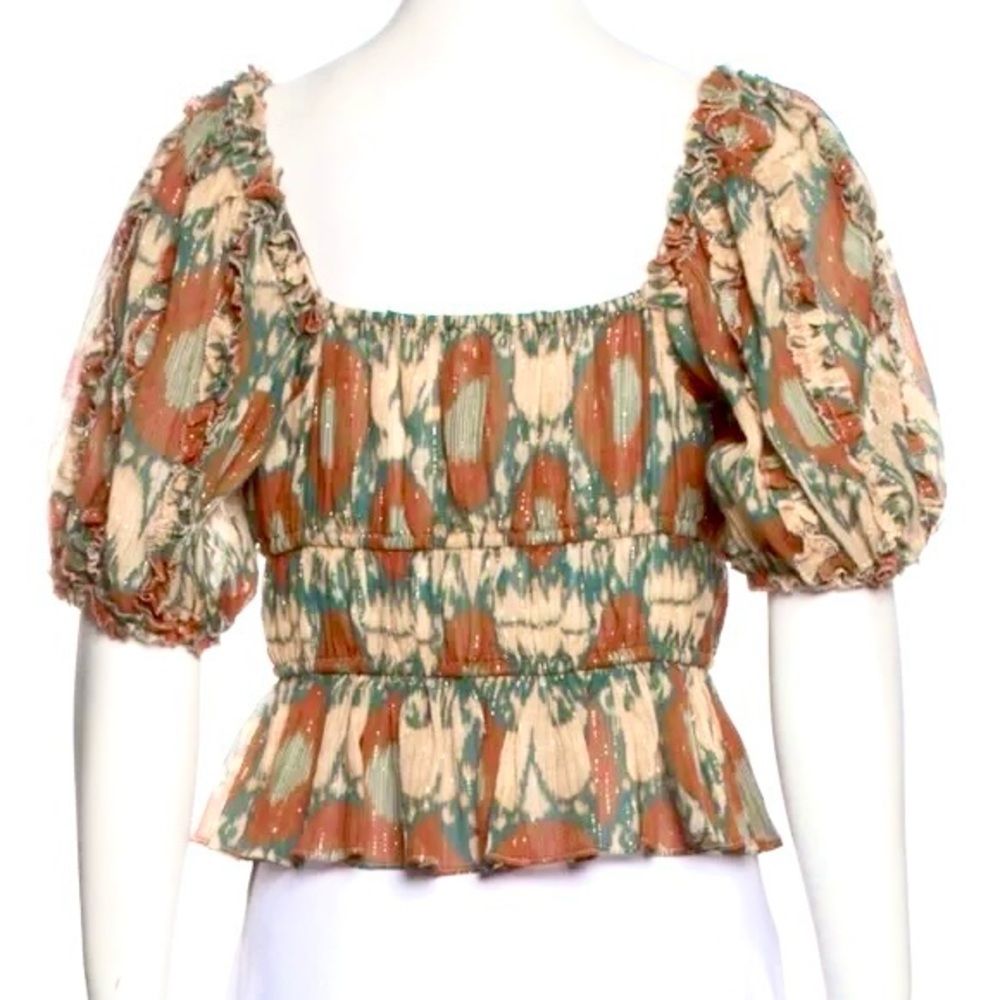 Ulla Johnson Medha Puff Sleeve Blouse in Nimbus (4) - Picture 2 of 7